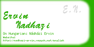 ervin nadhazi business card